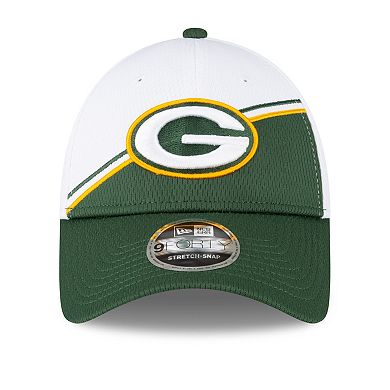 Men's New Era  White/Green Green Bay Packers 2023 Sideline 9FORTY Adjustable Hat