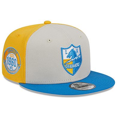 Men's New Era  Cream/Powder Blue Los Angeles Chargers 2023 Sideline Historic 9FIFTY Snapback Hat