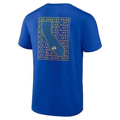 Men's Profile  Royal Los Angeles Rams Big & Tall Two-Sided T-Shirt