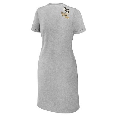 Women's WEAR by Erin Andrews Heather Gray New Orleans Saints Knotted T-Shirt Dress