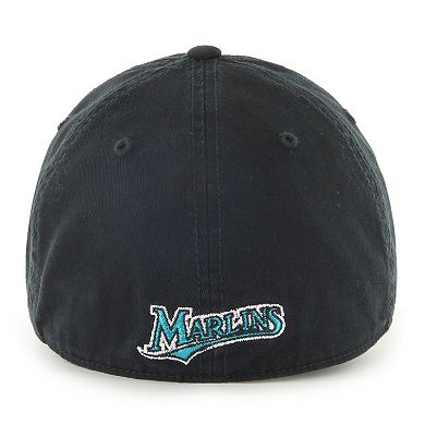 Men's '47 Black Florida Marlins Cooperstown Collection Franchise Fitted Hat