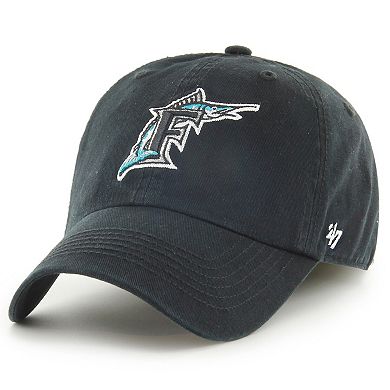 Men's '47 Black Florida Marlins Cooperstown Collection Franchise Fitted Hat