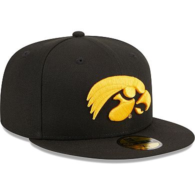 Men's New Era Black Iowa Hawkeyes Evergreen 59FIFTY Fitted Hat