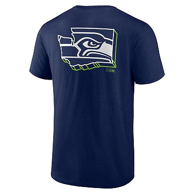 Men's Profile College Navy Seattle Seahawks Big & Tall Two-Sided T-Shirt