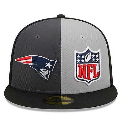 Men's New Era  Gray/Black New England Patriots 2023 Sideline 59FIFTY Fitted Hat