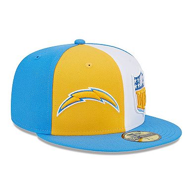 Men's New Era  Gold/Powder Blue Los Angeles Chargers 2023 Sideline 59FIFTY Fitted Hat