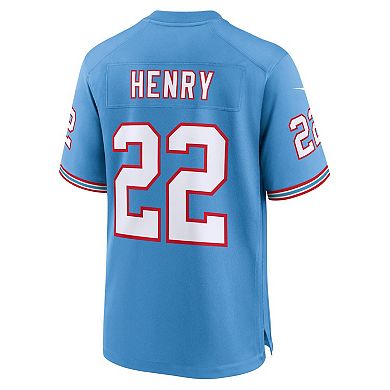 Men's Nike Derrick Henry Light Blue Tennessee Titans Oilers Throwback Alternate Game Player Jersey