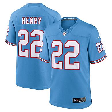 Men's Nike Derrick Henry Light Blue Tennessee Titans Oilers Throwback Alternate Game Player Jersey