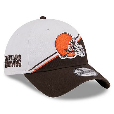 Men's New Era  White/Brown Cleveland Browns 2023 Sideline 9TWENTY Adjustable Hat