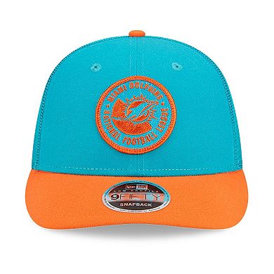 Men's New Era  Aqua/Orange Miami Dolphins 2023 Sideline Low Profile 9FIFTY Snapback Hat