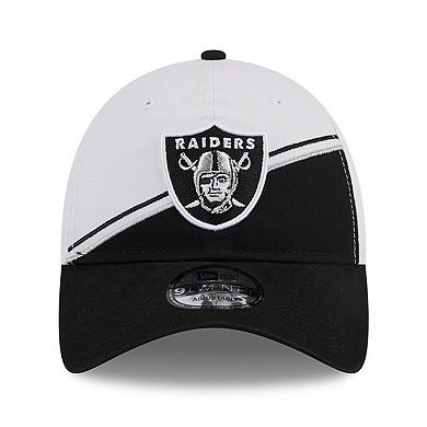 Toddler New Era  White/Black Las Vegas Raiders 2023 Sideline 9TWENTY Adjustable Hat