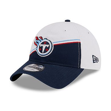 Youth New Era  White/Navy Tennessee Titans 2023 Sideline 9TWENTY Adjustable Hat