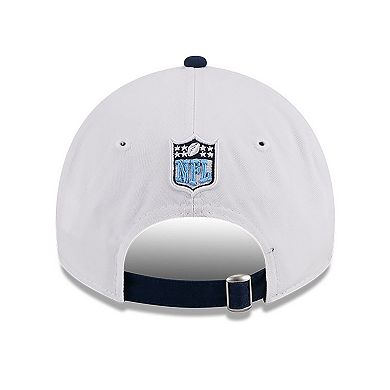 Youth New Era  White/Navy Tennessee Titans 2023 Sideline 9TWENTY Adjustable Hat