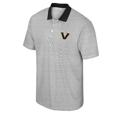 Men's Colosseum White Vanderbilt Commodores Print Stripe Polo