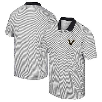Men's Colosseum White Vanderbilt Commodores Print Stripe Polo