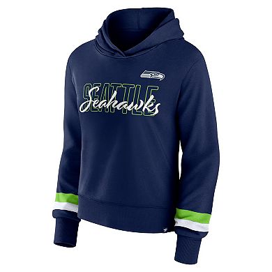 Women's Fanatics Branded College Navy Seattle Seahawks Over Under Pullover Hoodie