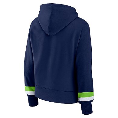 Women's Fanatics Branded College Navy Seattle Seahawks Over Under Pullover Hoodie