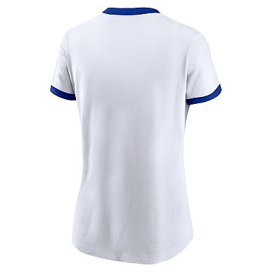Women's Nike White Los Angeles Rams Rewind Ringer T-Shirt
