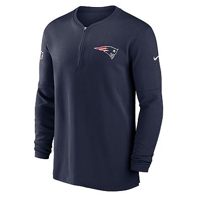 Men's Nike  Navy New England Patriots 2023 Sideline Performance Long Sleeve Quarter-Zip Top