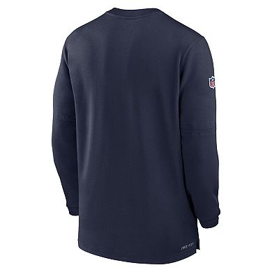 Men's Nike  Navy New England Patriots 2023 Sideline Performance Long Sleeve Quarter-Zip Top