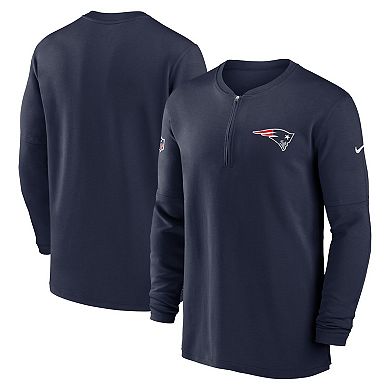 Men's Nike  Navy New England Patriots 2023 Sideline Performance Long Sleeve Quarter-Zip Top