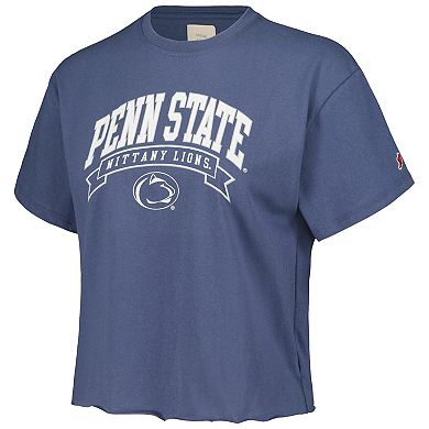 Women's League Collegiate Wear Navy Penn State Nittany Lions Banner Clothesline Cropped T-Shirt