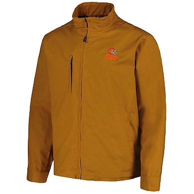 Men's Dunbrooke Tan Cleveland Browns Journey Workwear Tri-Blend Full-Zip Jacket