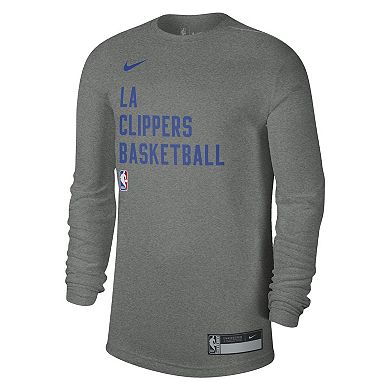 Unisex Nike Heather Gray LA Clippers 2023/24 Legend On-Court Practice Long Sleeve T-Shirt