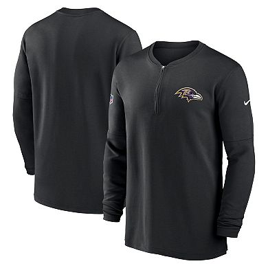 Men's Nike  Black Baltimore Ravens 2023 Sideline Performance Long Sleeve Quarter-Zip Top