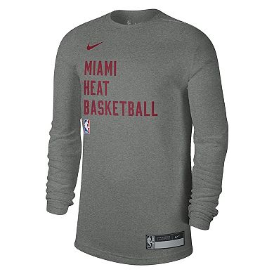 Unisex Nike Heather Gray Miami Heat 2023/24 Legend On-Court Practice Long Sleeve T-Shirt
