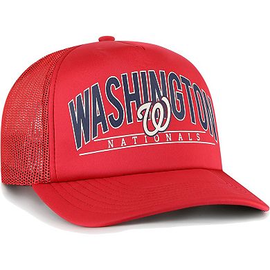 Men's '47 Red Washington Nationals Backhaul Foam Trucker Snapback Hat
