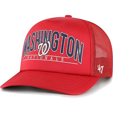 Men's '47 Red Washington Nationals Backhaul Foam Trucker Snapback Hat