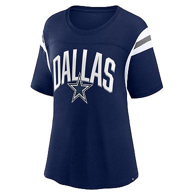 Women's Fanatics Branded Navy Dallas Cowboys Earned Stripes T-Shirt