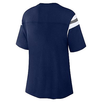 Women's Fanatics Branded Navy Dallas Cowboys Earned Stripes T-Shirt