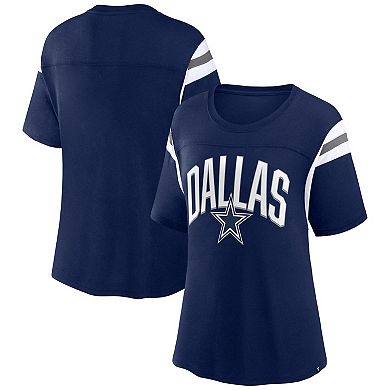 Women's Fanatics Branded Navy Dallas Cowboys Earned Stripes T-Shirt