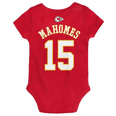 Newborn & Infant Patrick Mahomes Red Kansas City Chiefs Mainliner Player Name & Number Bodysuit