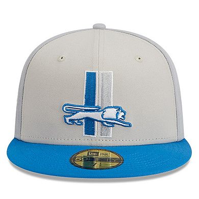 Men's New Era  Cream/Blue Detroit Lions 2023 Sideline Historic 59FIFTY Fitted Hat