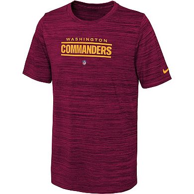 Youth Nike Burgundy Washington Commanders Sideline Velocity Performance T-Shirt