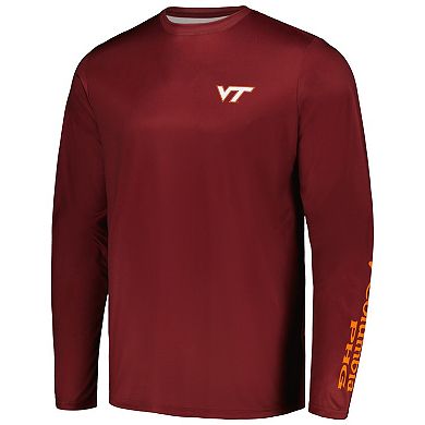 Men's Columbia Maroon Virginia Tech Hokies Terminal Shot Omni-Shade Long Sleeve T-Shirt