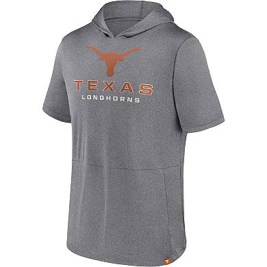 Men's Fanatics Branded Heather Gray Texas Longhorns Modern Stack Hoodie T-Shirt