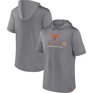 Men's Fanatics Branded Heather Gray Texas Longhorns Modern Stack Hoodie T-Shirt