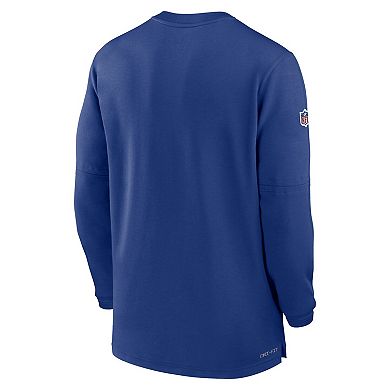 Men's Nike  Royal New York Giants 2023 Sideline Performance Long Sleeve Quarter-Zip Top