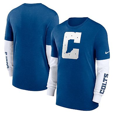 Men's Nike Heather Royal Indianapolis Colts Slub Fashion Long Sleeve T-Shirt