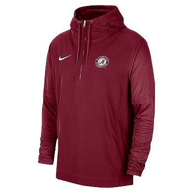 Men's Nike Crimson Alabama Crimson Tide 2023 Sideline Player Quarter-Zip Hoodie Jacket