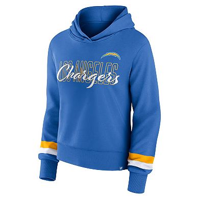 Women's Fanatics Branded  Powder Blue Los Angeles Chargers Over Under Pullover Hoodie