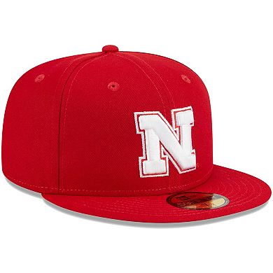 Men's New Era Scarlet Nebraska Huskers Evergreen 59FIFTY Fitted Hat