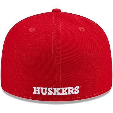 Men's New Era Scarlet Nebraska Huskers Evergreen 59FIFTY Fitted Hat
