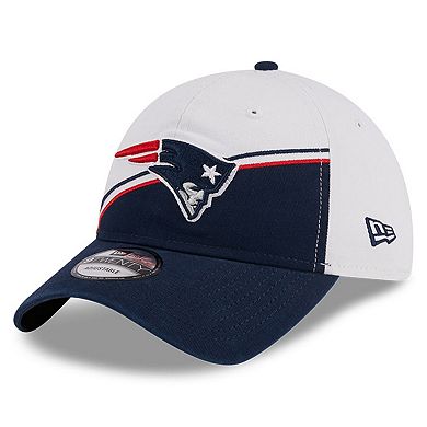Men's New Era  White/Navy New England Patriots 2023 Sideline 9TWENTY Adjustable Hat