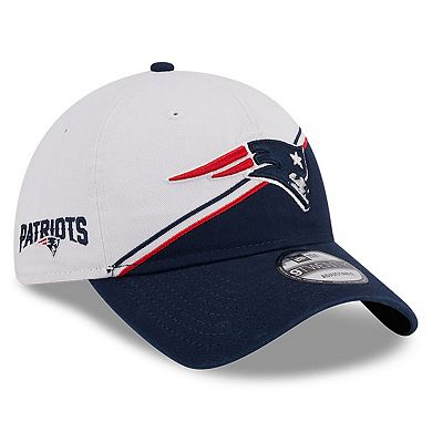 Men's New Era  White/Navy New England Patriots 2023 Sideline 9TWENTY Adjustable Hat
