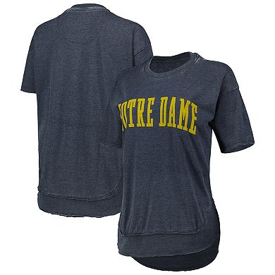 Women's Pressbox Heathered Navy Notre Dame Fighting Irish Arch Poncho T-Shirt